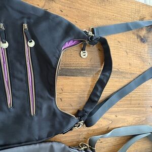Travelon Black and Purple Crossbody Bag